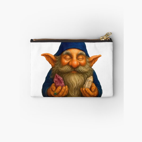 Item preview, Crystal Zen Gnome – Meditating Tomte with Amethyst & Quartz Energy Fantasy Art designed and sold by WilderRoads.