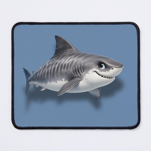 Item preview, Tiger shark cartoon illustration designed and sold by malero-design.