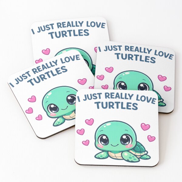 Item preview, I Just Really Love Turtles Cute Kawaii Baby Turtle Hearts Emotional designed and sold by zoughlal.