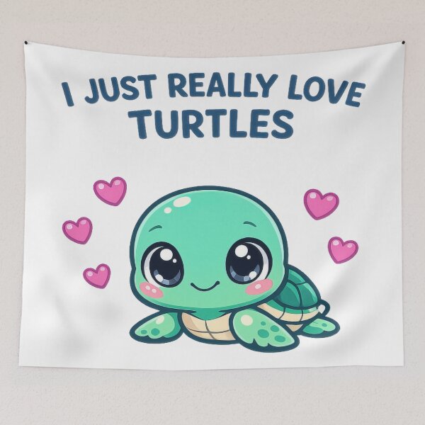 Item preview, I Just Really Love Turtles Cute Kawaii Baby Turtle Hearts Emotional designed and sold by zoughlal.