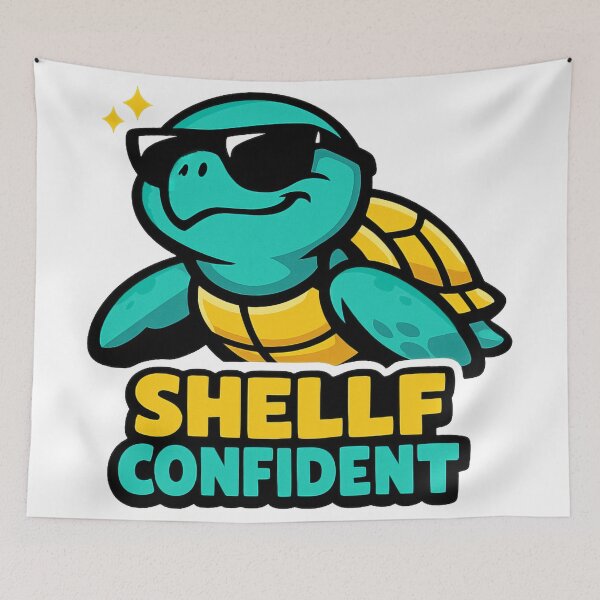 Item preview, Shellf Confident Funny Sea Turtle Sunglasses Pun Dad Joke Humor designed and sold by zoughlal.