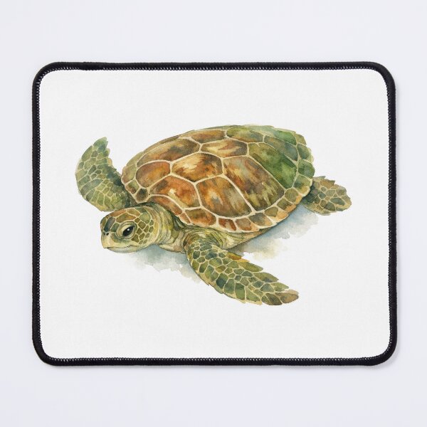 Item preview, Watercolor Sea Turtle Realistic Marine Wildlife Artistic Ocean Portrait designed and sold by zoughlal.