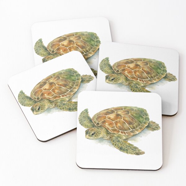 Item preview, Watercolor Sea Turtle Realistic Marine Wildlife Artistic Ocean Portrait designed and sold by zoughlal.