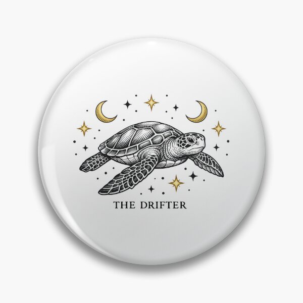 Item preview, The Drifter Mystic Sea Turtle Celestial Tattoo Style Spiritual Wanderer designed and sold by zoughlal.