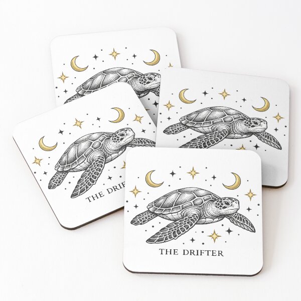 Item preview, The Drifter Mystic Sea Turtle Celestial Tattoo Style Spiritual Wanderer designed and sold by zoughlal.