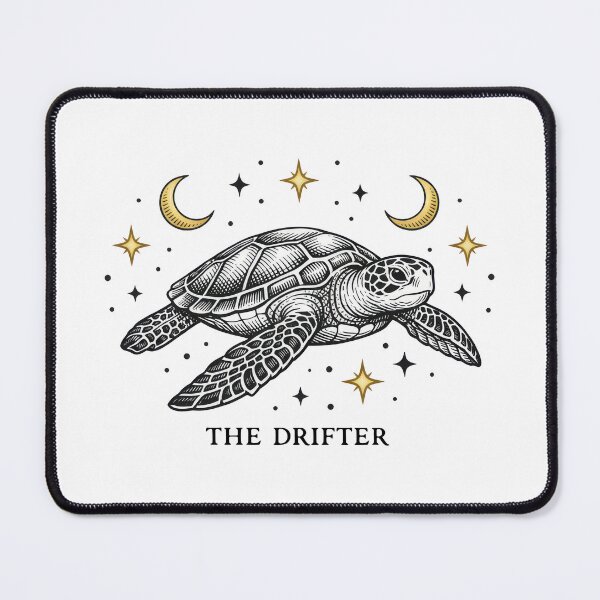 Item preview, The Drifter Mystic Sea Turtle Celestial Tattoo Style Spiritual Wanderer designed and sold by zoughlal.