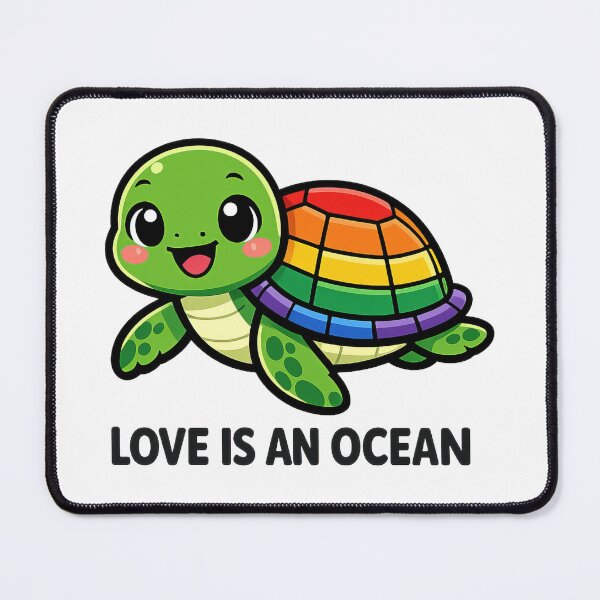 Item preview, Love Is An Ocean Rainbow Pride Sea Turtle Inclusive Colorful designed and sold by zoughlal.