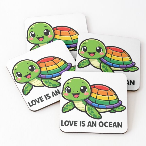 Item preview, Love Is An Ocean Rainbow Pride Sea Turtle Inclusive Colorful designed and sold by zoughlal.