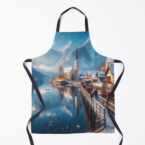 Item preview, Winter wonderland: Snow-covered peaks, crystal-clear lake and majestic church under a radiant sun designed and sold by FotoworldEdel.