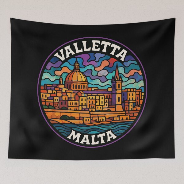 Item preview, Valletta Malta Stained Glass Art Travel designed and sold by TomFrontierArt.