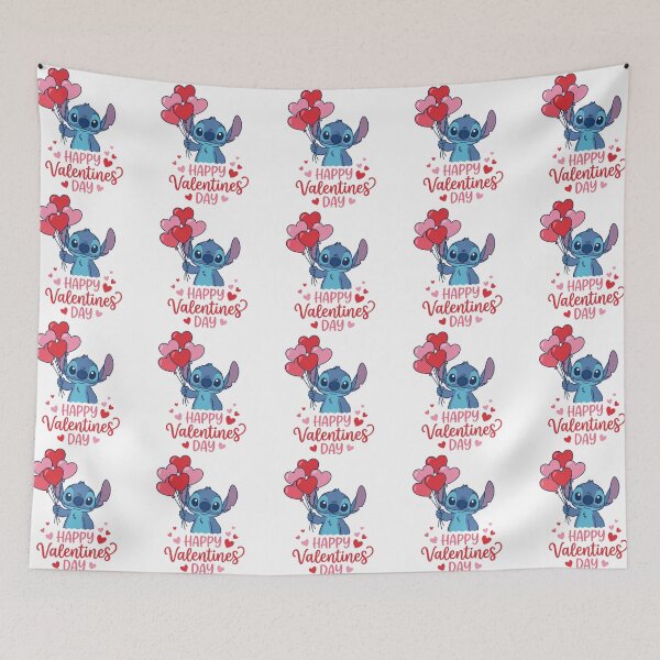 Item preview,  Happy Valentines Day, cute stitch with love hearts designed and sold by nicnacc.