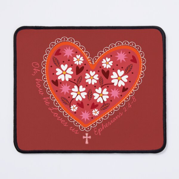 Item preview, Floral Heart Valentine Jesus Loves Us Valentines Day Christian Faith Ephesians 2 4-8 designed and sold by Forevermore.