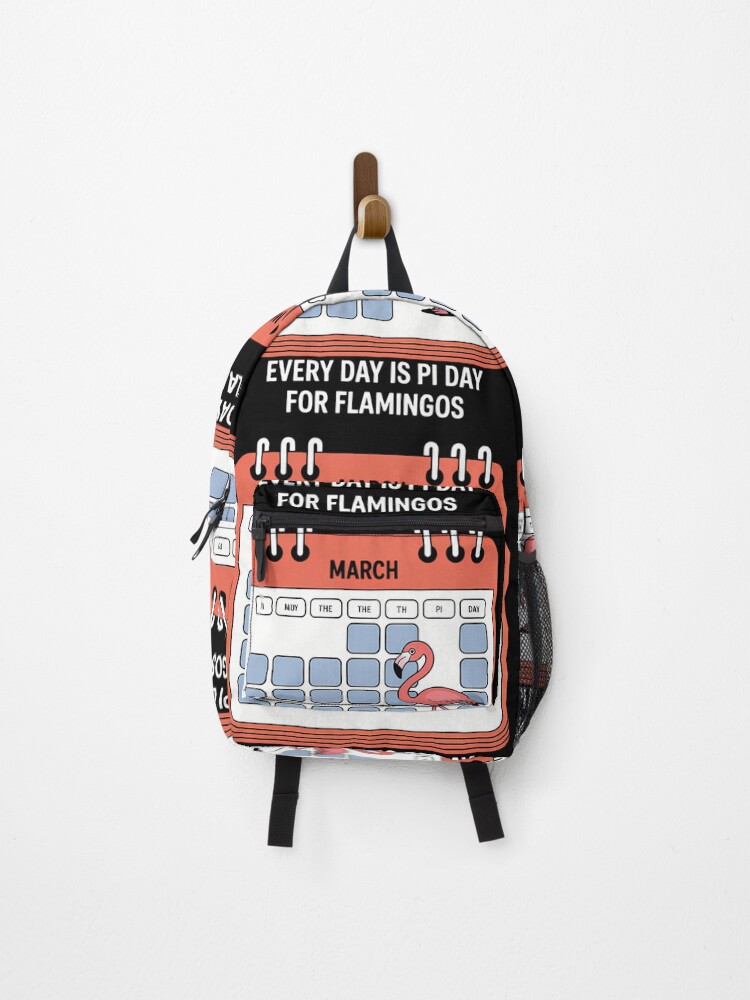 Thumbnail 1 of 3, Backpack, Flamingo Cute Math Pi Day designed and sold by RipleMalphite.