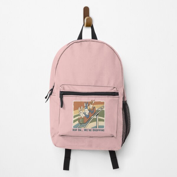Item preview, Hop On We’re Dropping – Funny Roller Coaster Bunny Retro designed and sold by Coaster Culture Industries.