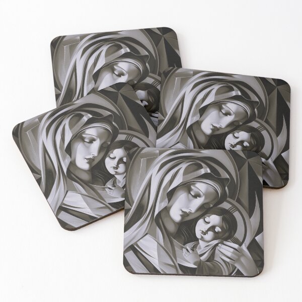 Item preview, Monochrome Blessed Virgin Mary vintage painting designed and sold by Thunderg1rl.