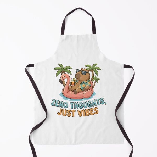Item preview, Zero Thoughts Just Vibes - Summer Capybara Flamingo designed and sold by Petsy Hub.