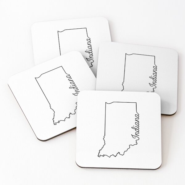Item preview, Indiana State Outline – Minimal Script Typography Line Art designed and sold by Paper Drip.