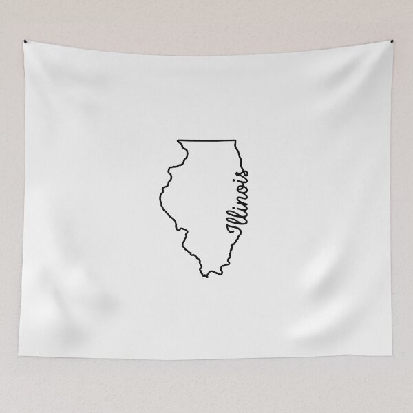 Item preview, Illinois  State Outline – Minimal Script Typography Line Art designed and sold by Paper Drip.