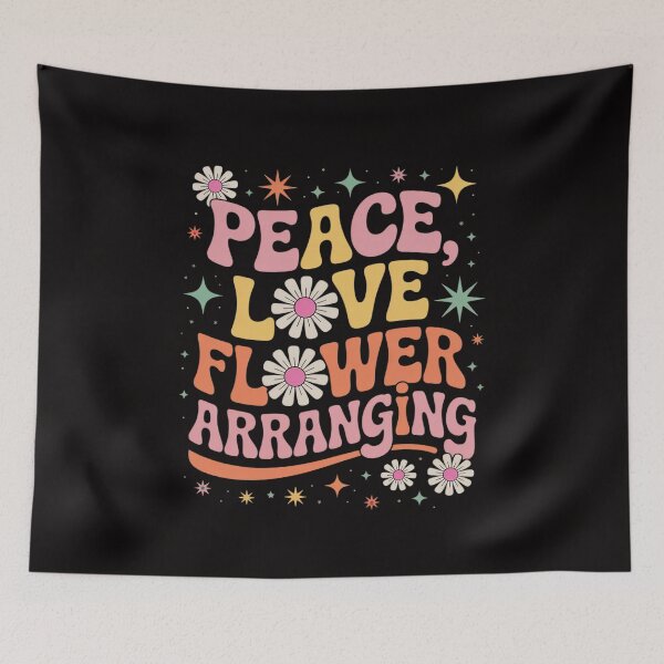 Item preview, Florist 60s 70s Hippie Peace Love Flower arranging designed and sold by PattonJillian.