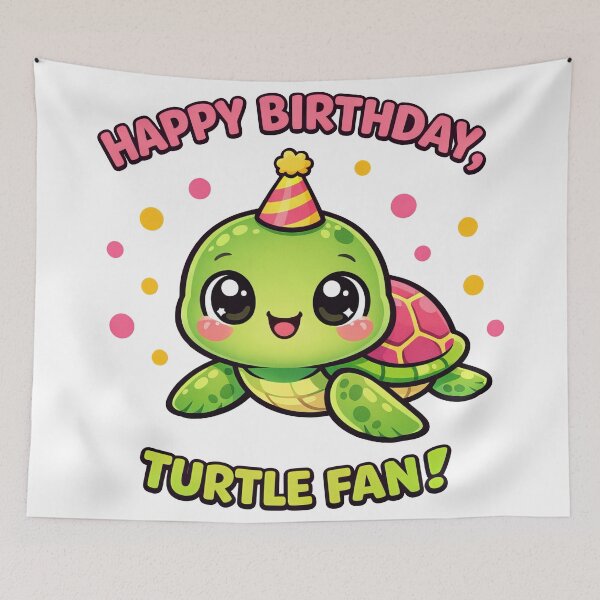Item preview, Happy Birthday Turtle Fan Celebration Party Hat Kawaii Confetti Festive designed and sold by zoughlal.