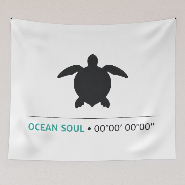 Item preview, Ocean Soul Sea Turtle Coordinates Minimal Wanderlust Travel Modern designed and sold by zoughlal.