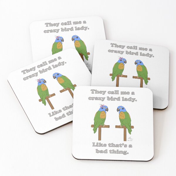 Item preview, Crazy Bird Lady Blue-headed Poinus designed and sold by Laughing Parrot Studio.