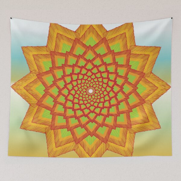 Artikelvorschau, Goldener Lotus Glücks- und Ruhe-Mandala entworfen und verkauft von OIL Pattern Design .