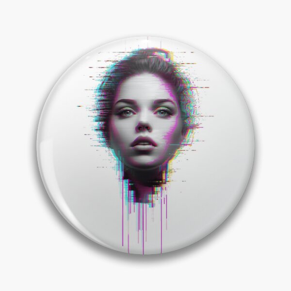 Item preview, Female portrait, glitch, futuristic digital art designed and sold by StormArte.