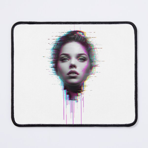 Item preview, Female portrait, glitch, futuristic digital art designed and sold by StormArte.
