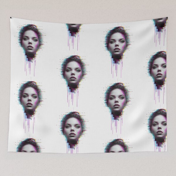 Item preview, Female portrait, glitch, futuristic digital art designed and sold by StormArte.
