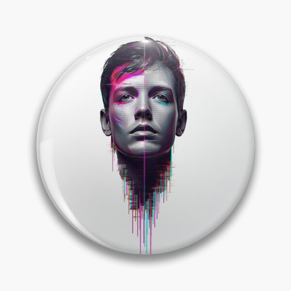 Item preview, Futuristic glitch portrait of a human face, digital art designed and sold by StormArte.