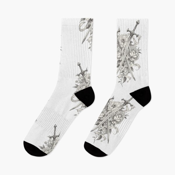 Item preview, Illustration of crossed swords with gothic flowers designed and sold by StormArte.
