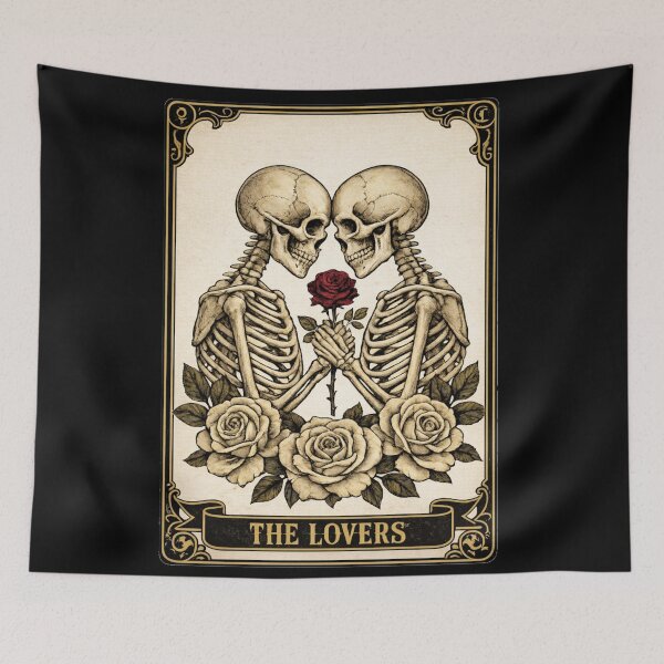 Item preview, the lovers tarot crad "till death do us part "skeleton art designed and sold by zuzzelek44.