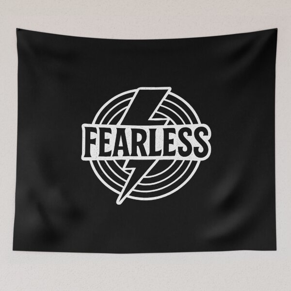 Item preview, "Fearless", A a powerful word, black and white design (negative ver) designed and sold by Moonshroomarts.