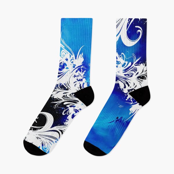 Item preview, Grunge Vector Garden blue and white - Abstract graffiti galaxy and swirls stencil designed and sold by Pics'Elle Creations.
