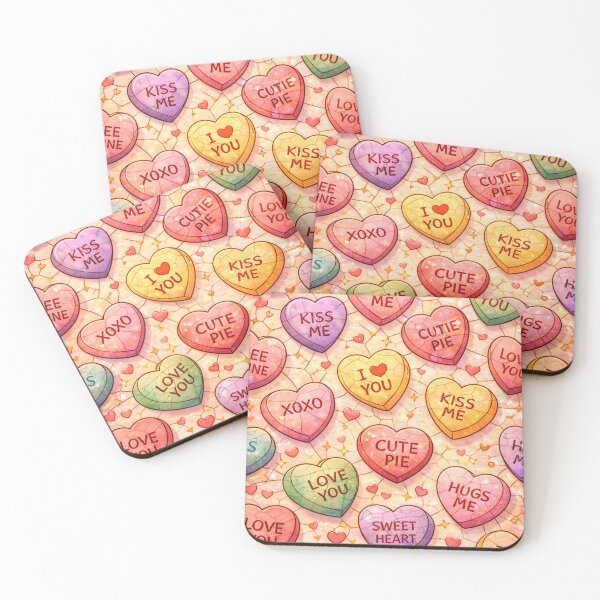Item preview, Mosaic Valentine: Textured Candy Heart Pattern designed and sold by Creativeeworld777.