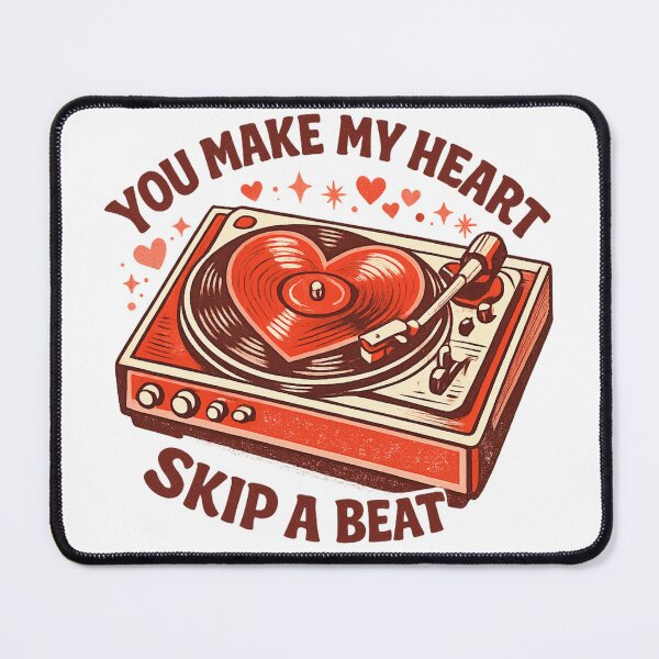 Item preview, Valentine’s Day retro illustration of a classic 1960s vinyl record player  designed and sold by MariaPencilArt.