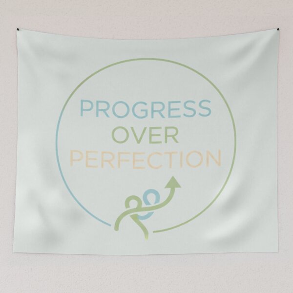 Item preview, Progress Over Perfection – Minimal Growth Mindset Quote designed and sold by MonaRose_Art.