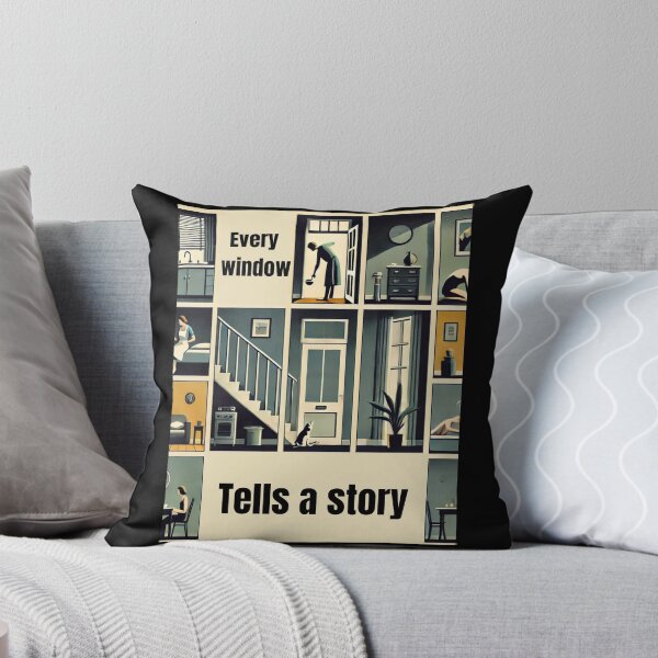 Item preview, Every Window Tells a Story – Rear Window Inspired Illustration designed and sold by Galskap.