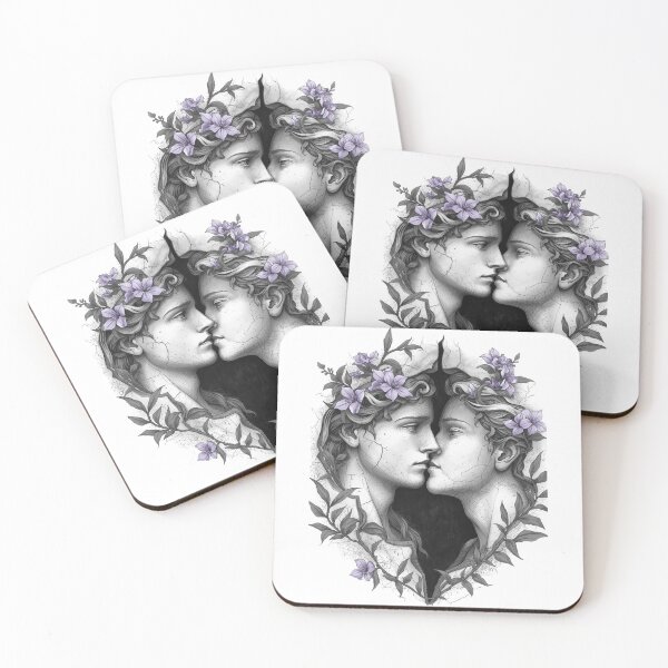 Item preview, Romantic illustration of an androgynous couple, classic art designed and sold by StormArte.