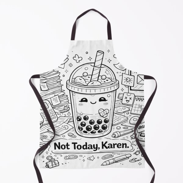 Item preview, Not Today, Karen – Cute Boba Tea (Office Chaos Humor) designed and sold by ComedyInkFactor.