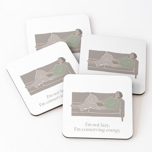 Item preview, I'm Not Lazy, I'm Conserving Energy - Relaxing Woman Flat Illustration designed and sold by flee09.