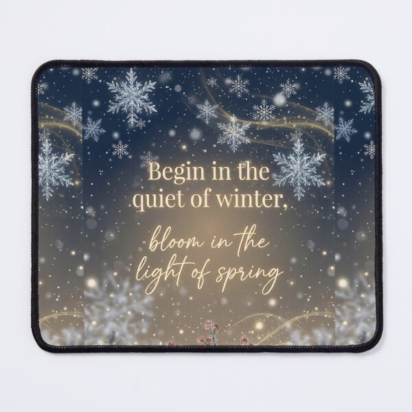 Item preview, Magical Winter to Spring quote - Golden Glow & Snowflakes designed and sold by AgingeR.