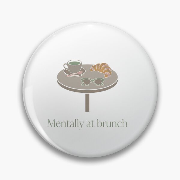 Item preview, Título: Mentally At Brunch Aesthetic Cafe & Croissant Illustration designed and sold by flee09.