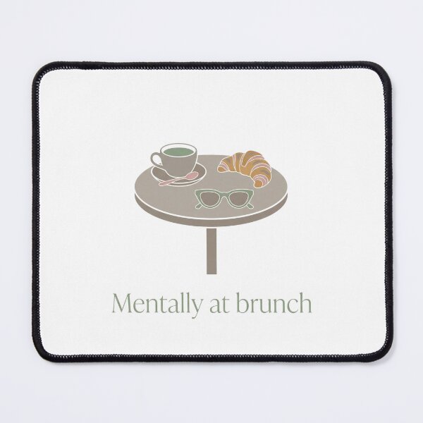 Item preview, Título: Mentally At Brunch Aesthetic Cafe & Croissant Illustration designed and sold by flee09.