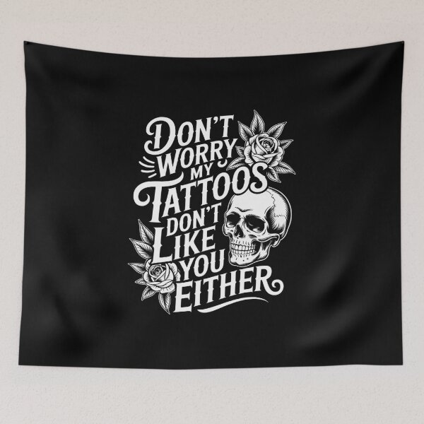 Item preview, Funny Tattoo Sarcastic Skull designed and sold by YaulTape.