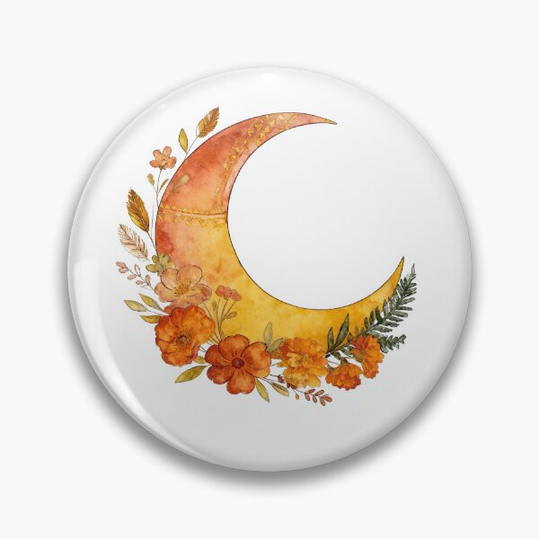 Item preview, Floral Crescent Moon – Boho Watercolor Celestial Art designed and sold by truongloc246.