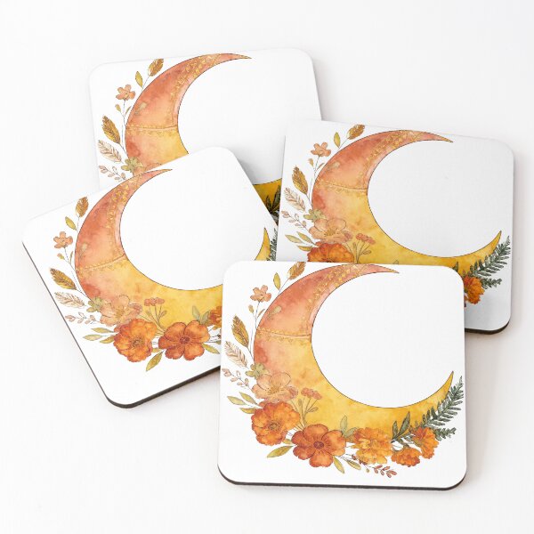 Item preview, Floral Crescent Moon – Boho Watercolor Celestial Art designed and sold by truongloc246.