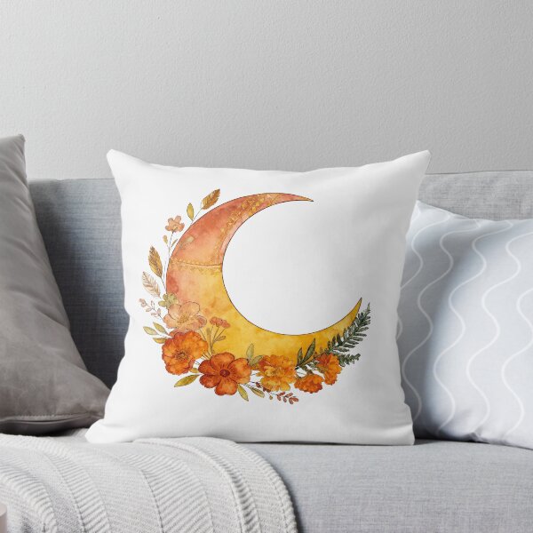 Item preview, Floral Crescent Moon – Boho Watercolor Celestial Art designed and sold by truongloc246.