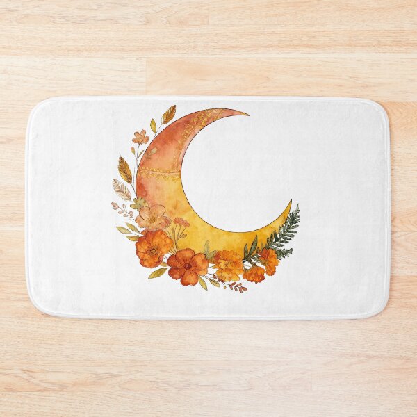 Item preview, Floral Crescent Moon – Boho Watercolor Celestial Art designed and sold by truongloc246.